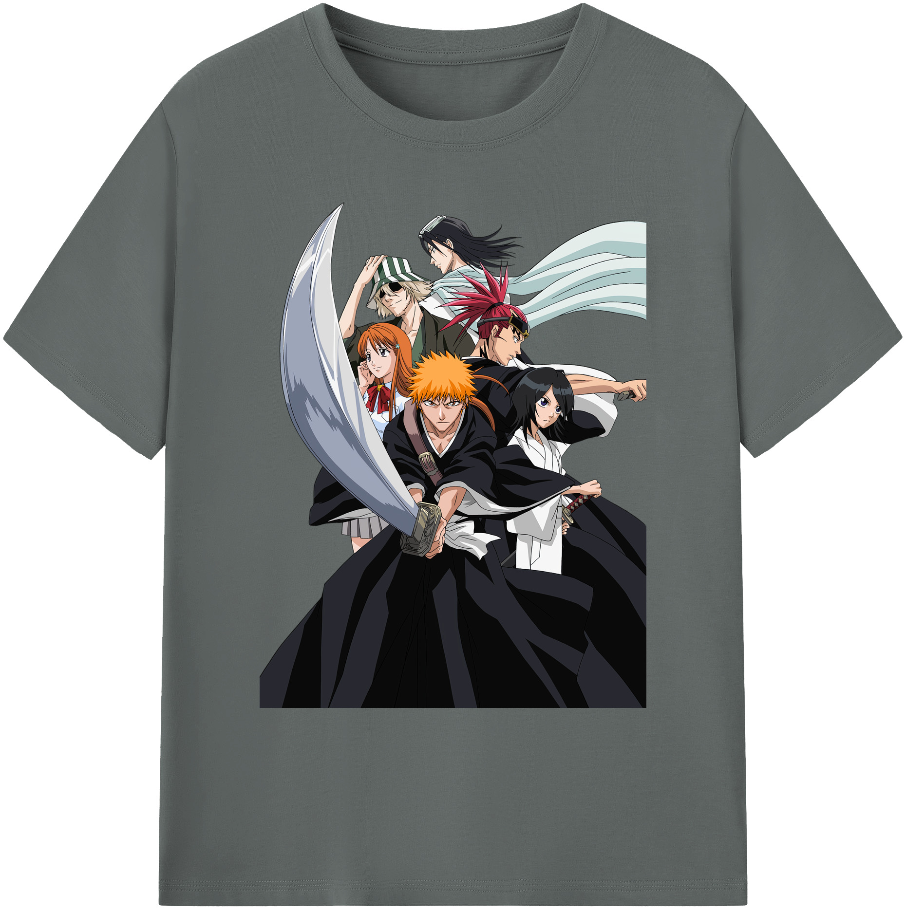 （画像用） ブリーチ 黒崎一護（くろさき いちご）BLEACH Kurosaki Ichigo 綿100％ メンズ半袖Tシャツ｜肌触りやわらか＆通気性